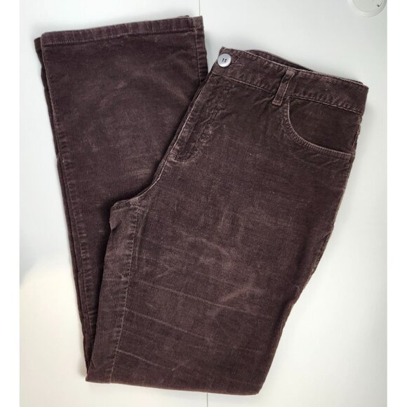 Talbots Corduroy Pants Size 12 /14 Chocolate Brown Straight Leg Mid Rise 34 x 31 - Picture 1 of 8